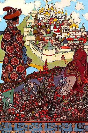 Ivan Bilibin The Island of Buyan 1905 Sweden oil painting art